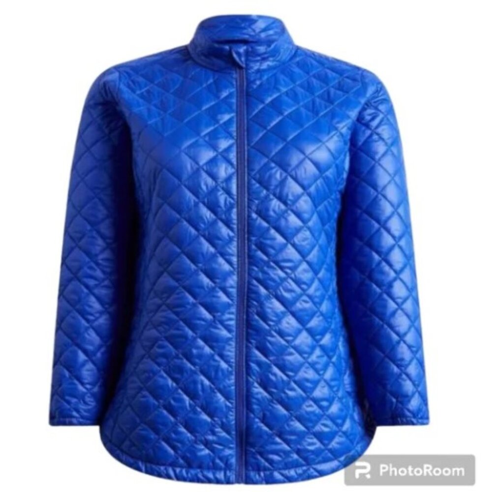 Torrid size 2 Nylon Quilted Puffer Jacket Blue